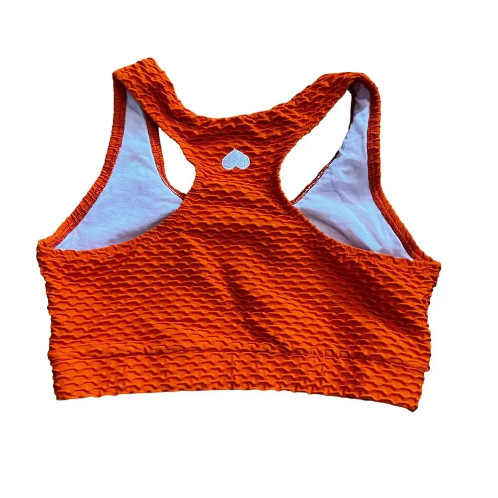 BBB Booty by Brabants Croco Skin Textured Sports Bra Orange | OS - Picture 3 of 3